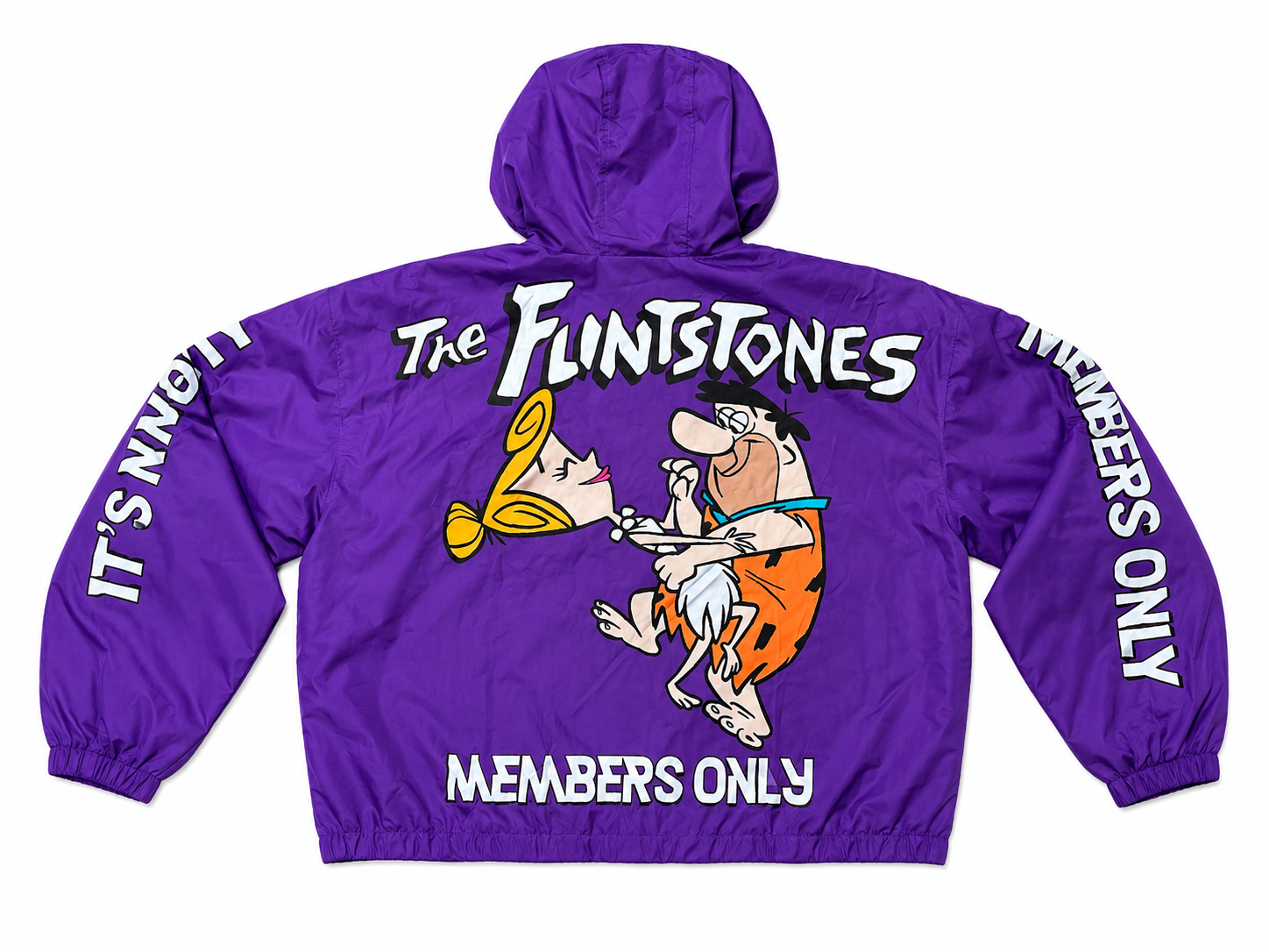The Flintstones x Members Only Purple Hooded Windbreaker Jacket