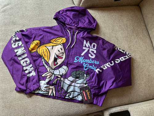 The Flintstones x Members Only Purple Hooded Windbreaker Jacket
